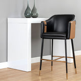 Modern European furniture - Two-Toned Leather Bar Stool - www.oroa.com