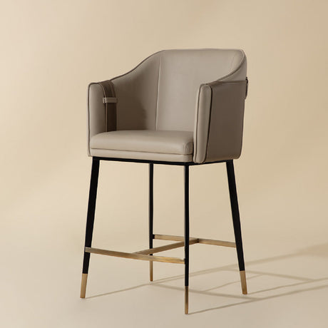 Modern European furniture - Two-Toned Leather Counter Stool - www.oroa.com