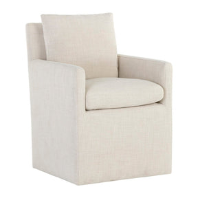 Linen Wheeled Dining Chair by Splendido Glenrose