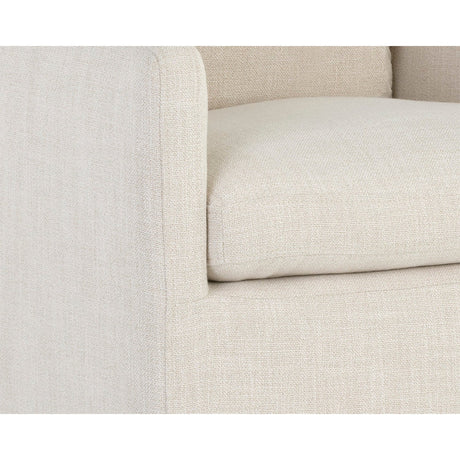 Modern European furniture - Linen Wheeled Dining Chair - www.oroa.com