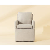Modern European furniture - Linen Wheeled Dining Chair - www.oroa.com
