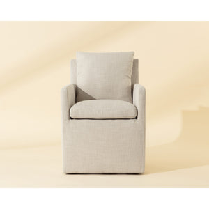   Linen Wheeled Dining Chair | Oroa.com
