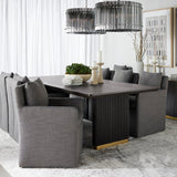 Modern European furniture - Linen Wheeled Dining Chair - www.oroa.com