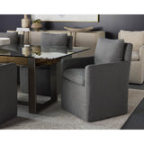 Modern European furniture - Linen Wheeled Dining Chair - www.oroa.com