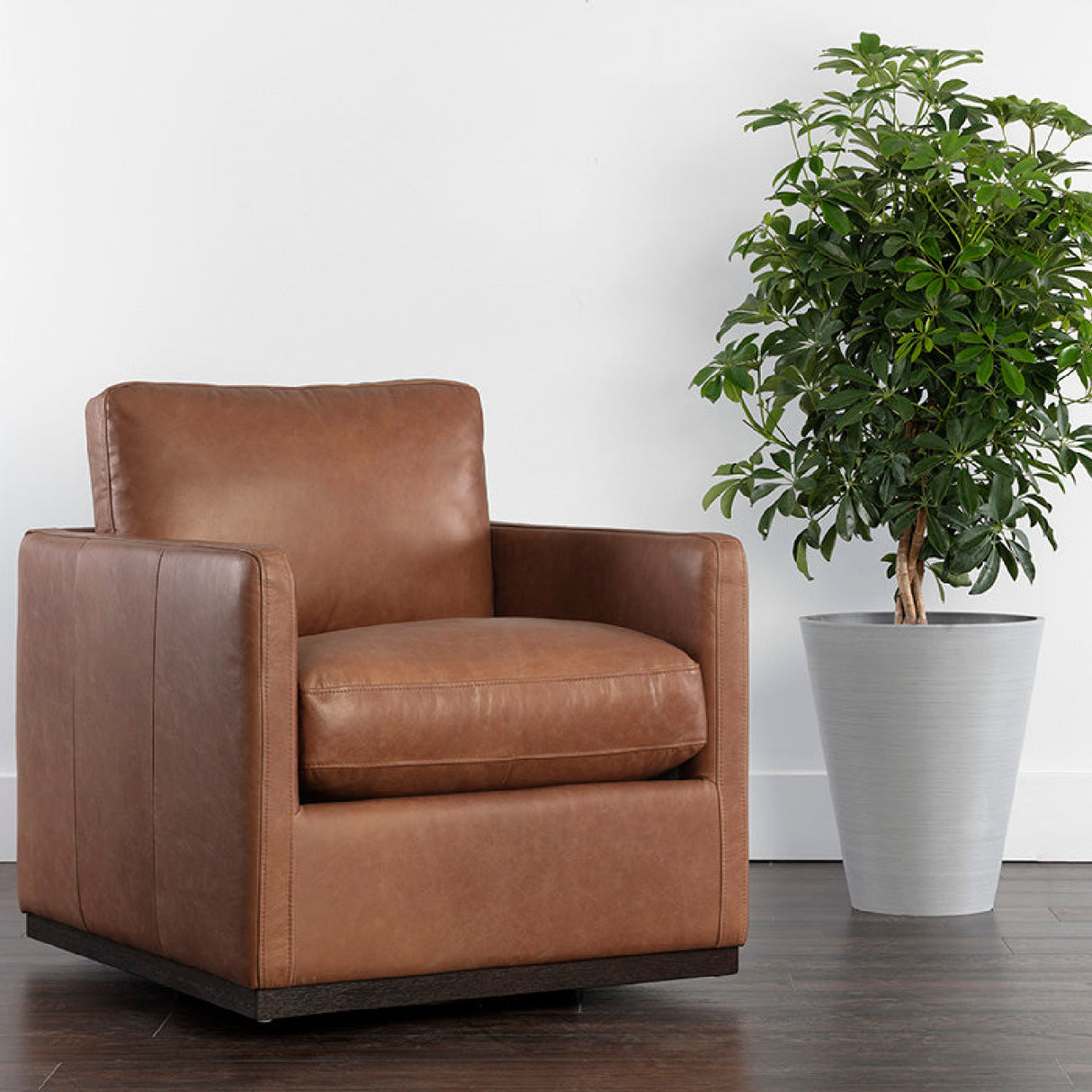   Modern European furniture - Track-Armed Swivel Lounge Chair - www.oroa.com | Oroa.com