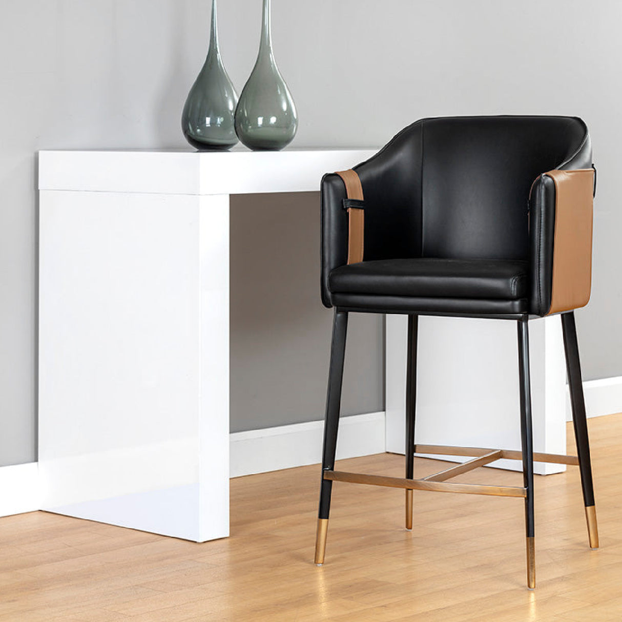   Two-Toned Leather Counter Stool | Oroa.com