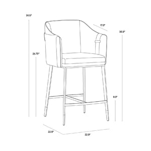   Two-Toned Leather Counter Stool | Oroa.com