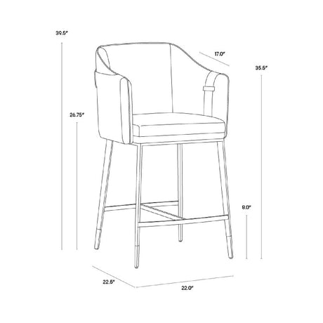 Modern European furniture - Two-Toned Leather Counter Stool - www.oroa.com