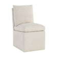 Modern European furniture - White Linen Wheeled Dining Chair - www.oroa.com