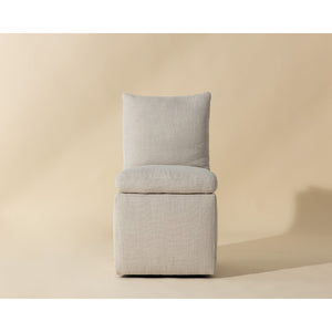   Modern European furniture - White Linen Wheeled Dining Chair - www.oroa.com | Oroa.com