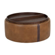 Modern European furniture - Round Leather Wheeled Storage Ottoman - www.oroa.com
