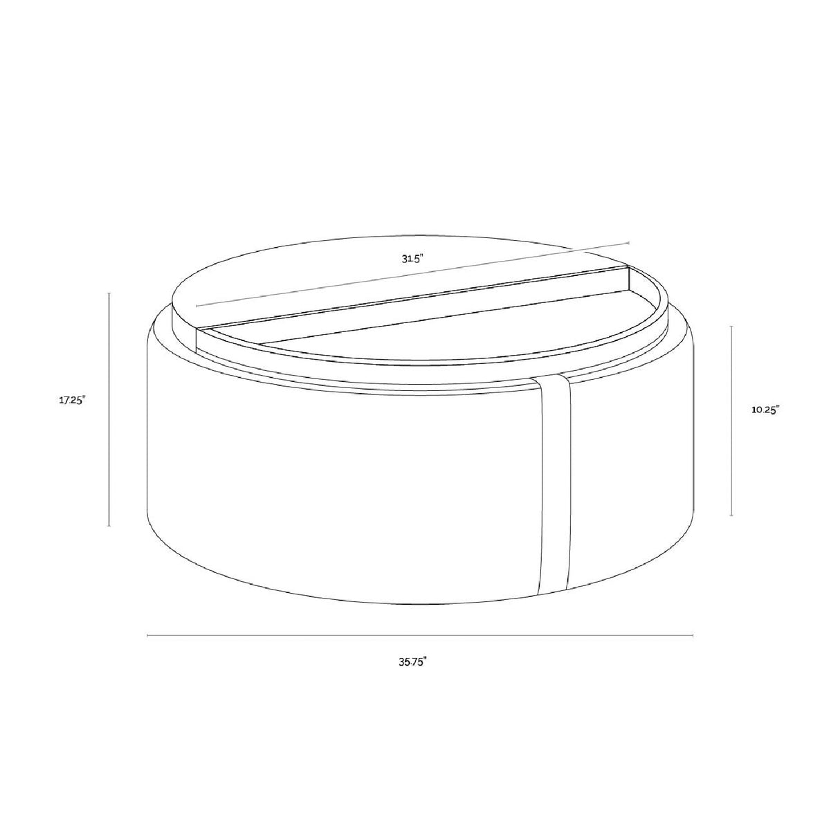   Round Leather Wheeled Storage Ottoman | Oroa.com