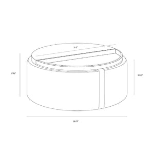   Round Leather Wheeled Storage Ottoman | Oroa.com