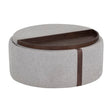 Round Leather Wheeled Storage Ottoman by Splendido Borelli