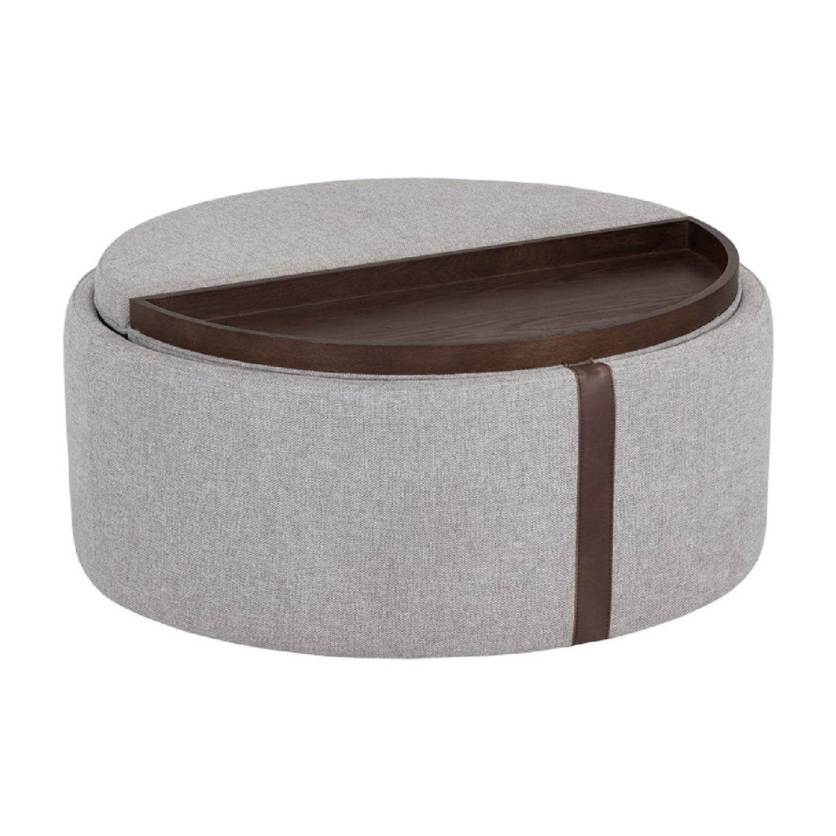   Round Leather Wheeled Storage Ottoman | Oroa.com