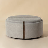Modern European furniture - Round Leather Wheeled Storage Ottoman - www.oroa.com