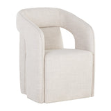 Modern European furniture - Fabric Upholstered Wheel Dining Armchair - www.oroa.com