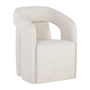   Fabric Upholstered Wheel Dining Armchair | Oroa.com