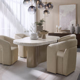 Modern European furniture - Fabric Upholstered Wheel Dining Armchair - www.oroa.com