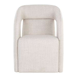   Fabric Upholstered Wheel Dining Armchair | Oroa.com