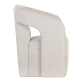 Modern European furniture - Fabric Upholstered Wheel Dining Armchair - www.oroa.com