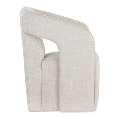 Modern European furniture - Fabric Upholstered Wheel Dining Armchair - www.oroa.com
