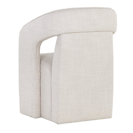 Modern European furniture - Fabric Upholstered Wheel Dining Armchair - www.oroa.com