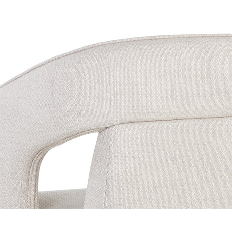 Modern European furniture - Fabric Upholstered Wheel Dining Armchair - www.oroa.com