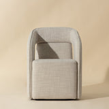Modern European furniture - Fabric Upholstered Wheel Dining Armchair - www.oroa.com
