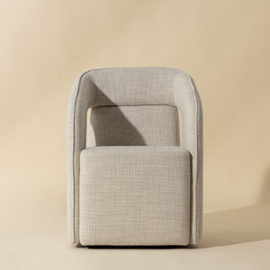   Fabric Upholstered Wheel Dining Armchair | Oroa.com