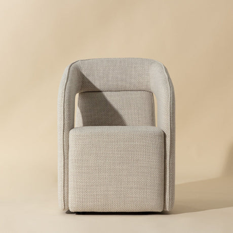 Modern European furniture - Fabric Upholstered Wheel Dining Armchair - www.oroa.com