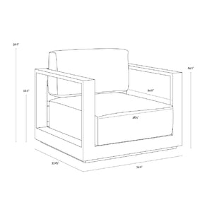   Aluminum Framed Outdoor Lounge Armchair | Oroa.com