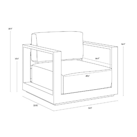 Modern European furniture - Aluminum Framed Outdoor Lounge Armchair - www.oroa.com