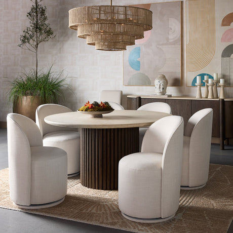 Modern European furniture - Fabric Swivel Dining Chair - www.oroa.com