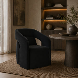   Fabric Upholstered Wheel Dining Armchair | Oroa.com