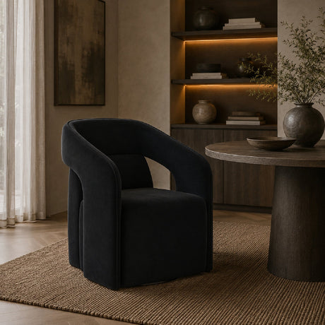 Modern European furniture - Fabric Upholstered Wheel Dining Armchair - www.oroa.com