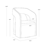 Modern European furniture - Fabric Upholstered Wheel Dining Armchair - www.oroa.com