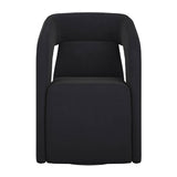 Modern European furniture - Fabric Upholstered Wheel Dining Armchair - www.oroa.com