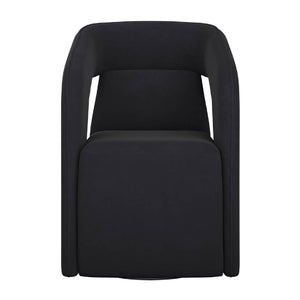   Fabric Upholstered Wheel Dining Armchair | Oroa.com
