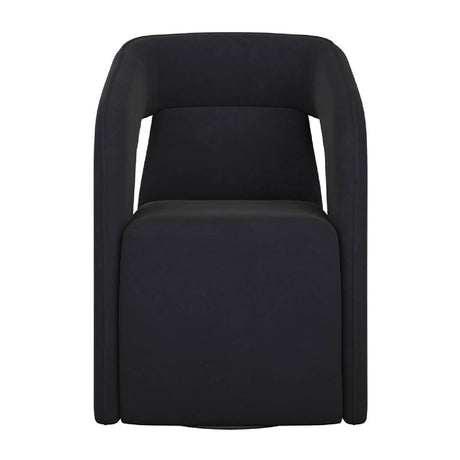 Modern European furniture - Fabric Upholstered Wheel Dining Armchair - www.oroa.com