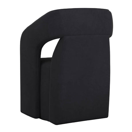 Modern European furniture - Fabric Upholstered Wheel Dining Armchair - www.oroa.com