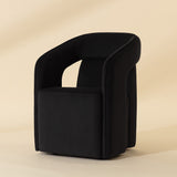 Modern European furniture - Fabric Upholstered Wheel Dining Armchair - www.oroa.com
