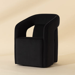   Fabric Upholstered Wheel Dining Armchair | Oroa.com
