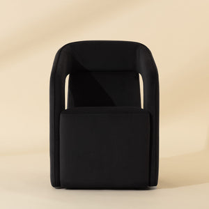   Fabric Upholstered Wheel Dining Armchair | Oroa.com