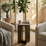 Modern European furniture - Gray Marble Round End Table - www.oroa.com