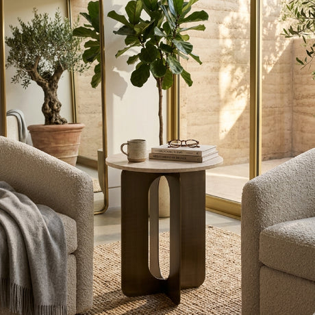   Modern European furniture - Gray Marble Round End Table - www.oroa.com | Oroa.com