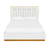 Modern European furniture - Channeled Cream King Bed - www.oroa.com