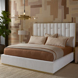 Modern European furniture - Channeled Cream King Bed - www.oroa.com