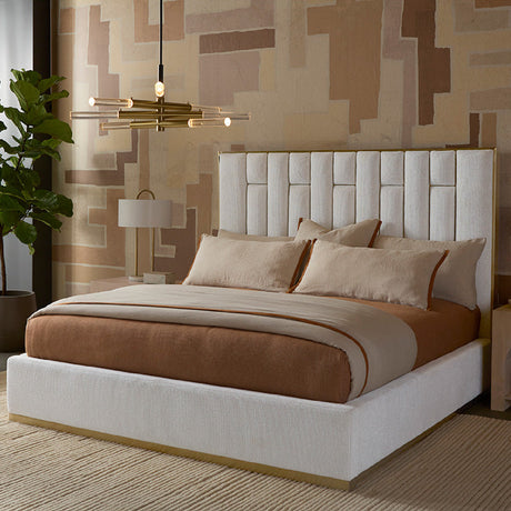   Channeled Cream King Bed | Oroa.com