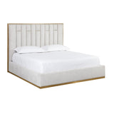 Modern European furniture - Channeled Cream King Bed - www.oroa.com